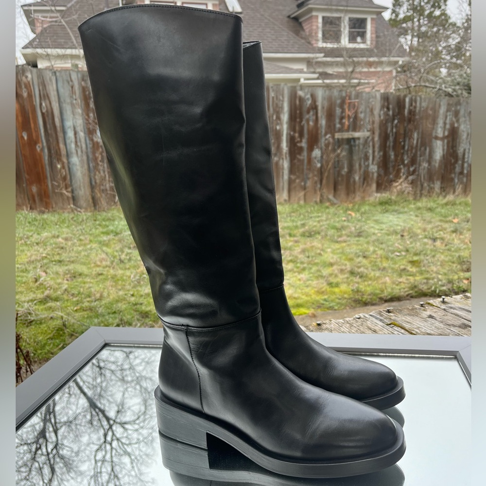 Mango Leather Riding Boot Size 41